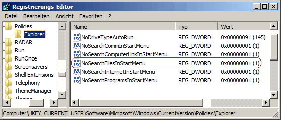 NoSearchFilesInStartMenu