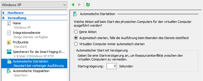 Automatische Startaktionen