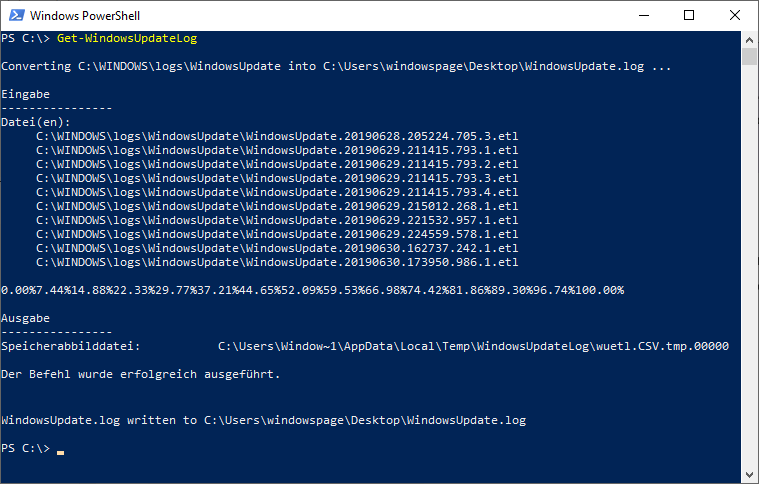 Get-WindowsUpdateLog