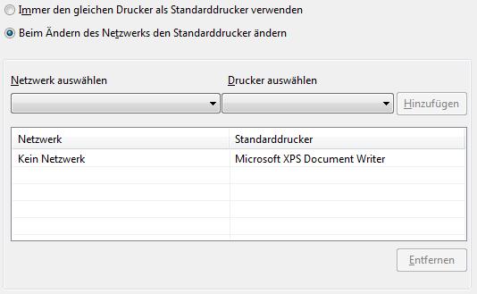 Standarddrucker verwalten