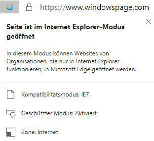Internet Explorer-Modus