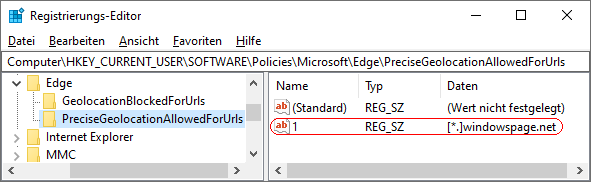 PreciseGeolocationAllowedForUrls