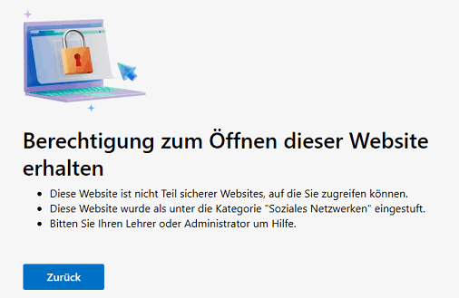Berechtigung zum Öffnen dieser Website erhalten