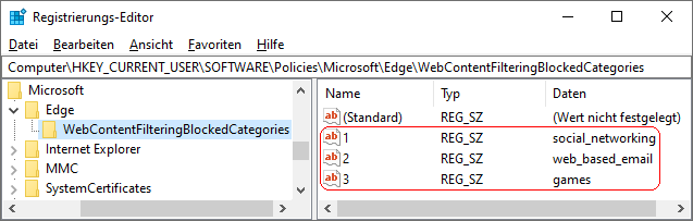 WebContentFilteringBlockedCategories