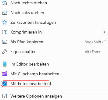 Neues Kontextmenü Windows 11