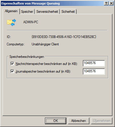 Speicherbeschr&auml;nkungen