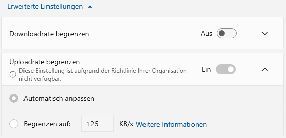 Erweiterte Einstellungen