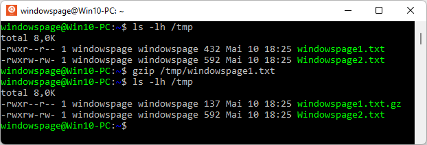 gzip /tmp/windowspage1.txt