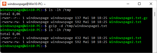 gzip -d /tmp/windowspage1.txt.gz