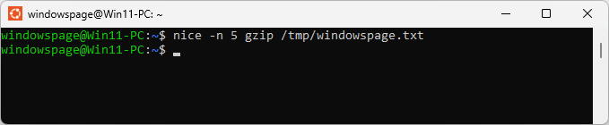 nice -n 5 gzip /tmp/windowspage.txt
