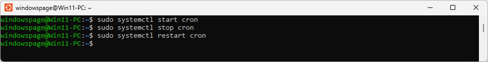 sudo systemctl start cron