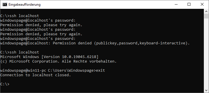 ssh localhost
