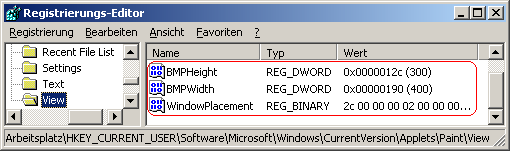 BMPHeight, BMPWidth, WindowPlacement