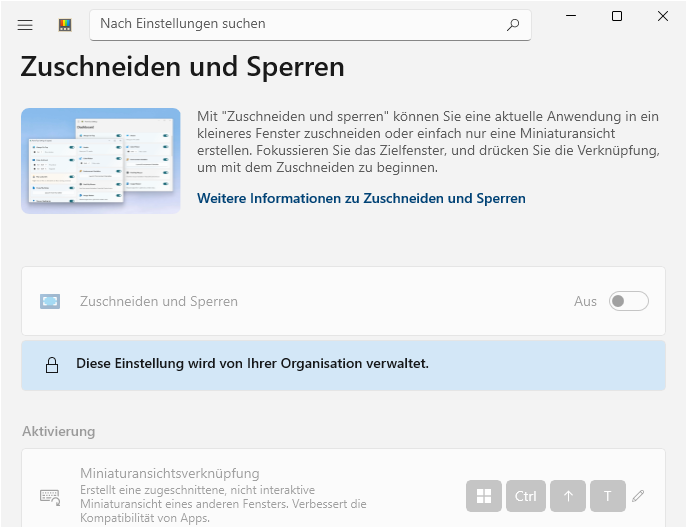 "Zuschneiden und Sperren" ("Crop And Lock")