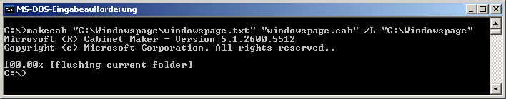 makecab "C:\Windowspage\windowspage.txt" "windowspage.cab" /L "C:\Windowspage"