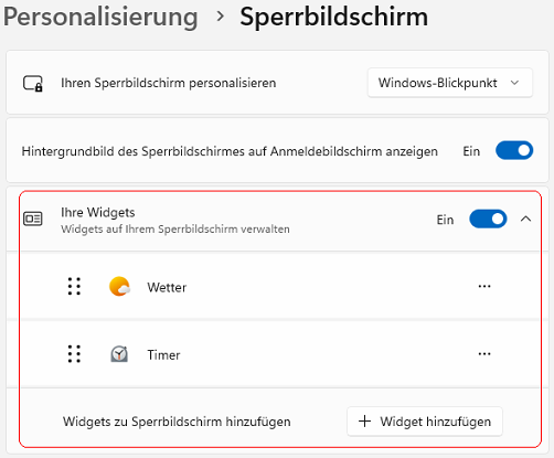 Ihre Widgets
