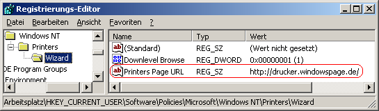 Printers Page URL