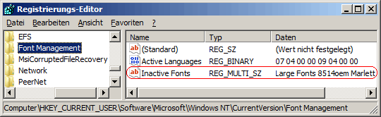 Inactive Fonts