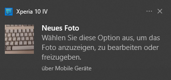 Fotobenachrichtigung