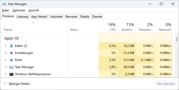 Klassischer Task-Manager